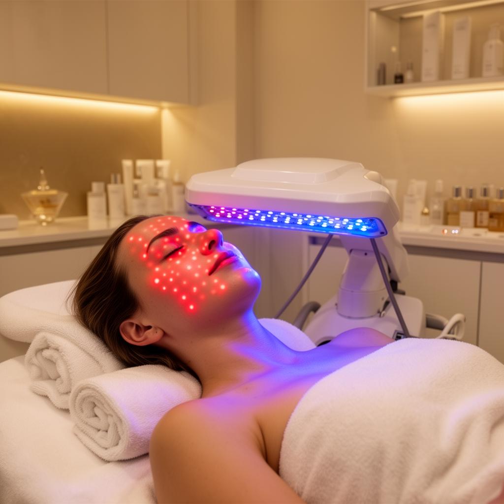 Ansiktsbehandling med LED Mask